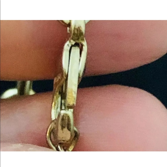 Long orange enamel link chain necklace - Picture 5 of 8